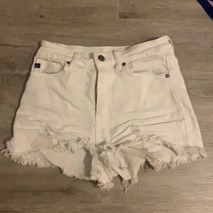 White denim shorts